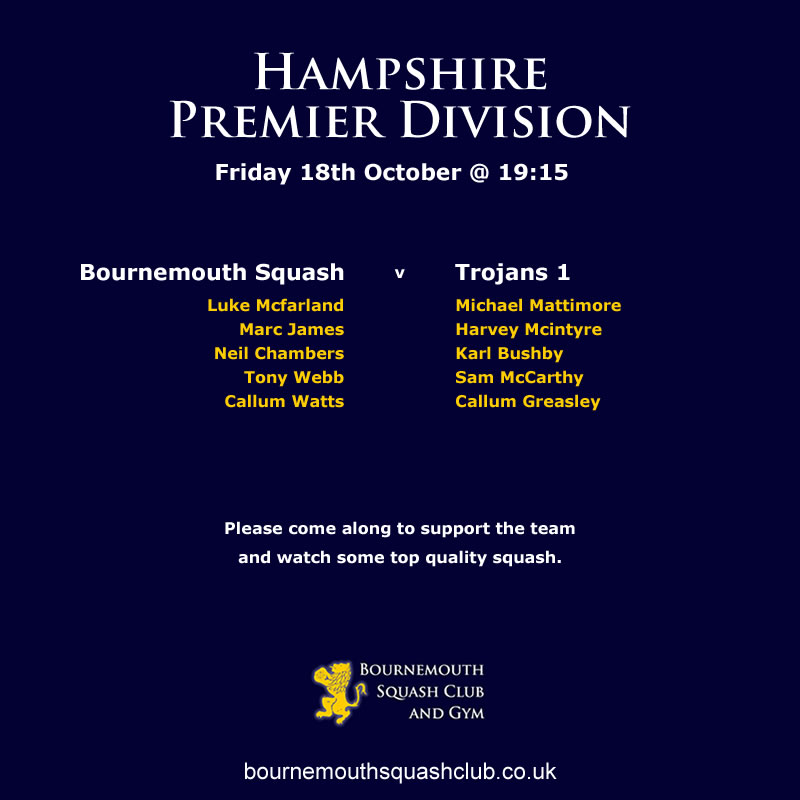 Bournemouth Squash vs Wykeham Exiles 1 - 4th October 2024